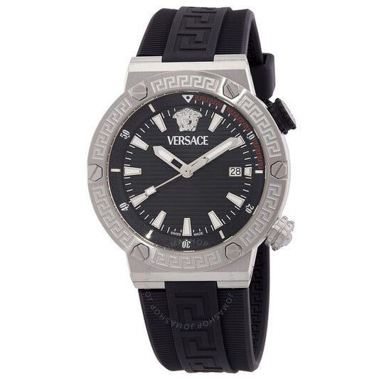 ساعة فيرساتشي للرجال من غريكا كوارتز بمينا زرقاء