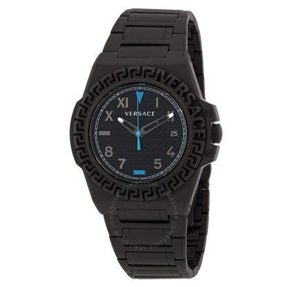 ساعة فيرساتشي جريسكا رياكشن كوارتز للرجال بمينا سوداء