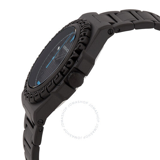 ساعة فيرساتشي جريسكا رياكشن كوارتز للرجال بمينا سوداء