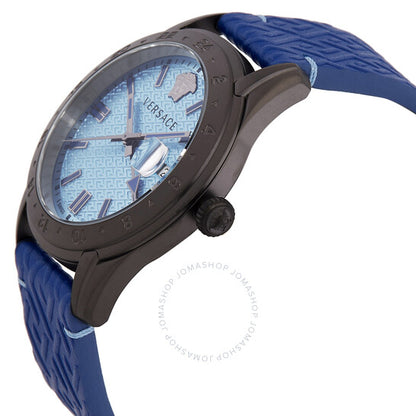 Versace, Greca Time Gmt Quartz Blue Dial Men's Watch