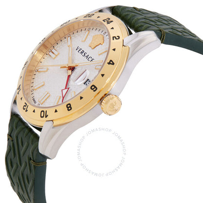 Versace, Greca Time GMT Quartz Silver Dial Men's Watch