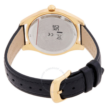 ساعة فيرساتشي جريكا تايم كوارتز بمينا سوداء للنساء