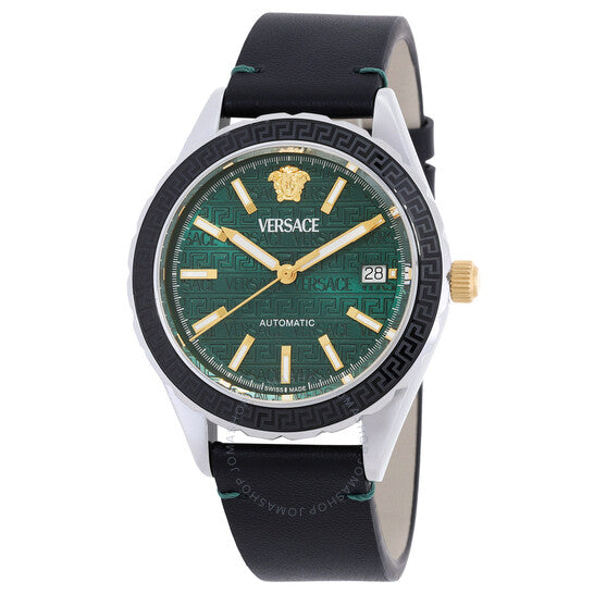 ساعة فيرساتشي هيلينيوم أوتوماتيكية للرجال بمينا أخضر