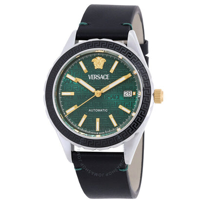 ساعة فيرساتشي هيلينيوم أوتوماتيكية للرجال بمينا أخضر