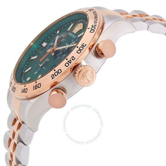 ساعة فيرساتشي هيلينيوم كرونوغراف كوارتز للرجال بمينا أخضر