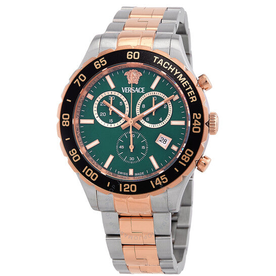 Versace, Hellenyium Chronograph Quartz Green Dial Men's Watch
