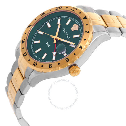 ساعة فيرساتشي هيلينيوم جي إم تي كوارتز للرجال بمينا أخضر