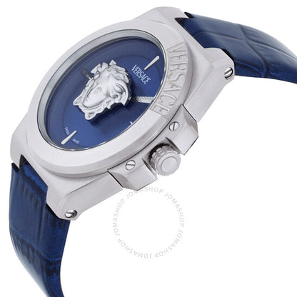 ساعة فيرساتشي هيرا كوارتز بمينا زرقاء للنساء