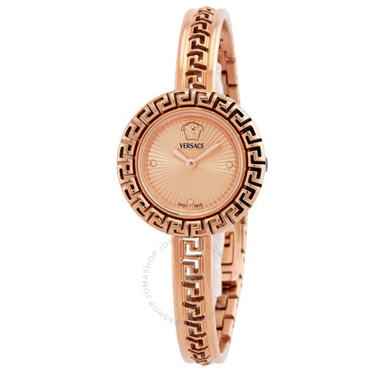 Versace, La Greca Quartz Rose Gold Dial Ladies Watch