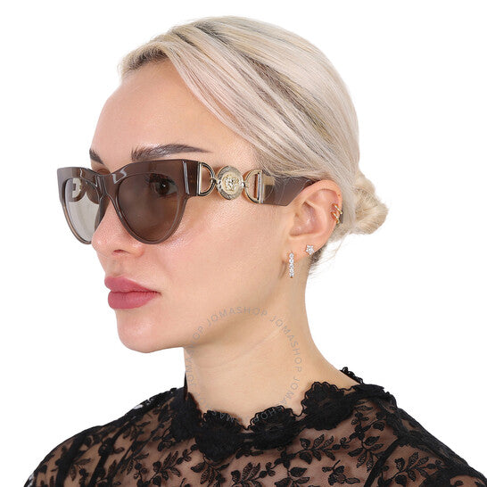 Versace, Light Brown Cat Eye Ladies Sunglasses