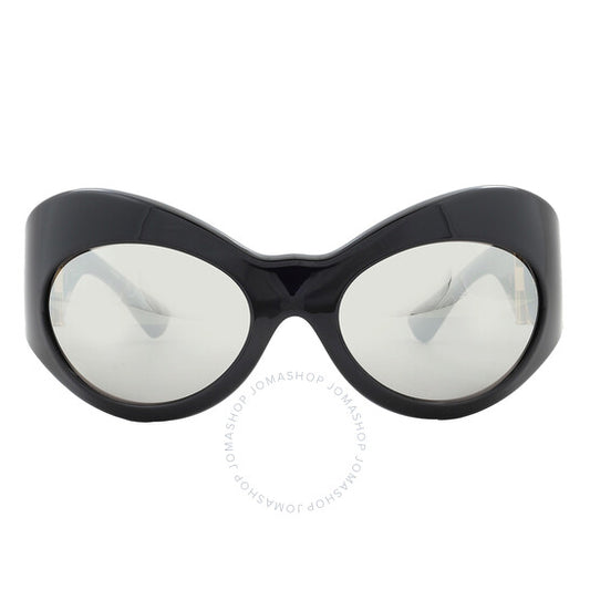 نظارة شمسية نسائية من فيرساتشي، رمادي فاتح، غير منتظمة الشكل