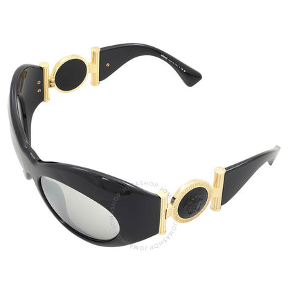 نظارة شمسية نسائية من فيرساتشي، رمادي فاتح، غير منتظمة الشكل