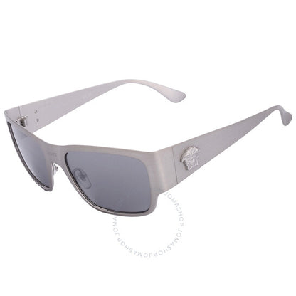 Versace, Light Grey Mirror Black Square Men's Sunglasses