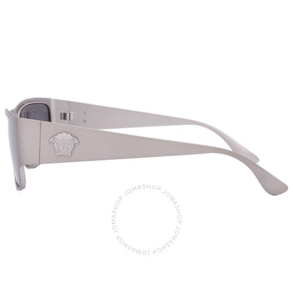 Versace, Light Grey Mirror Black Square Men's Sunglasses
