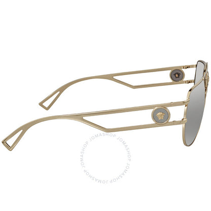 Versace, Light Grey Mirror Silver Pilot Men's Sunglasses
