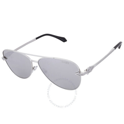 Versace, Light Grey Silver Mirror Pilot Men's Sunglasses