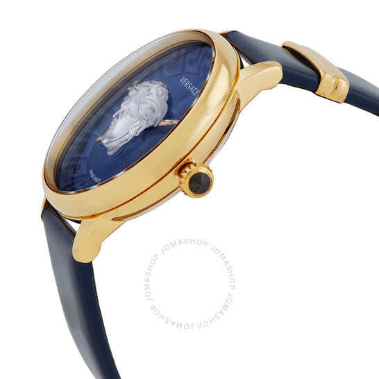 ساعة فيرساتشي ميدوسا ألكيمي كوارتز زرقاء اللون للنساء