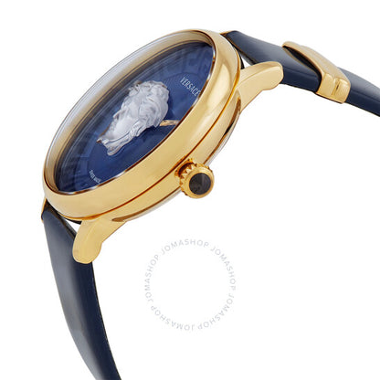 ساعة فيرساتشي ميدوسا ألكيمي كوارتز زرقاء اللون للنساء