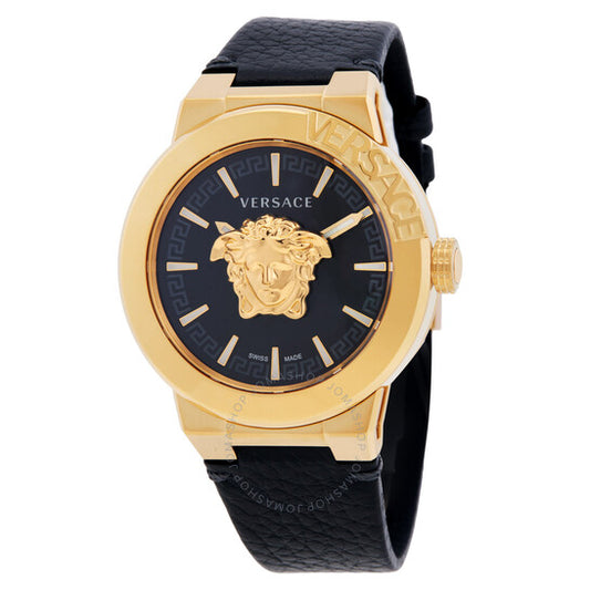 فيرساتشي، ساعة ميدوسا إنفينيت كوارتز للرجال بمينا أسود