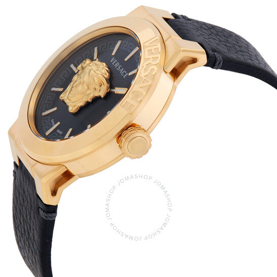 فيرساتشي، ساعة ميدوسا إنفينيت كوارتز للرجال بمينا أسود