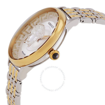 ساعة فيرساتشي ميدوسا كوارتز بمينا فضية للنساء