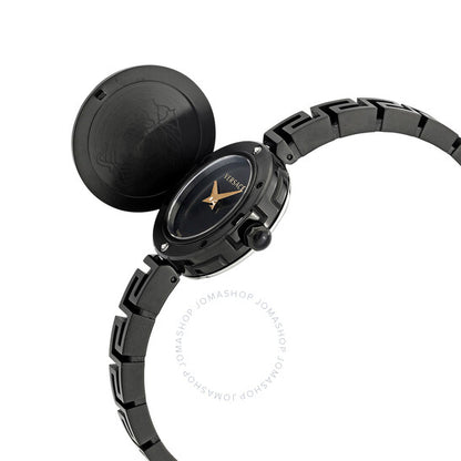 ساعة فيرساتشي ميدوسا سيكريت كوارتز سوداء اللون للنساء