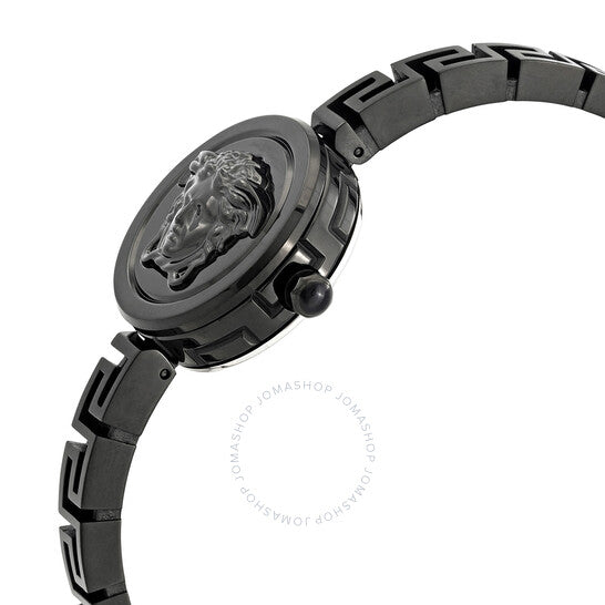 ساعة فيرساتشي ميدوسا سيكريت كوارتز سوداء اللون للنساء