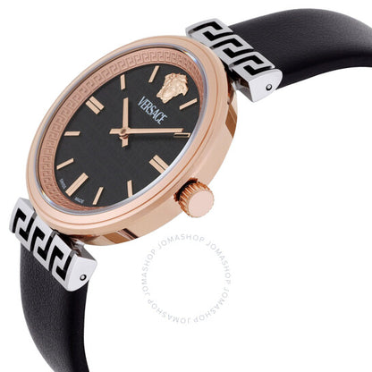 ساعة فيرساتشي ميثوس كوارتز نسائية بمينا سوداء