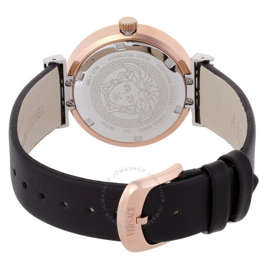 ساعة فيرساتشي ميثوس كوارتز نسائية بمينا سوداء