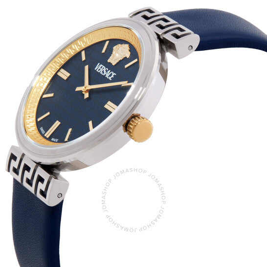 ساعة فيرساتشي ميثوس كوارتز بمينا زرقاء للنساء