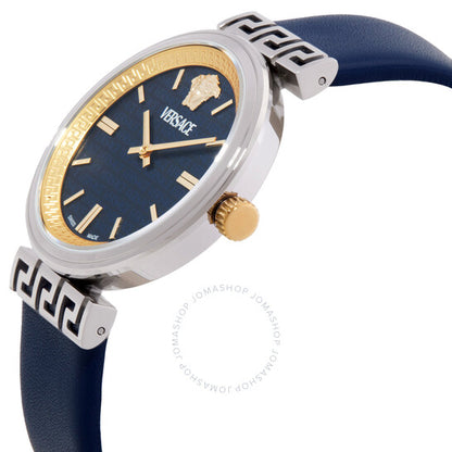 ساعة فيرساتشي ميثوس كوارتز بمينا زرقاء للنساء