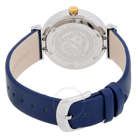 ساعة فيرساتشي ميثوس كوارتز بمينا زرقاء للنساء