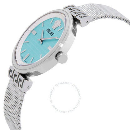 ساعة فيرساتشي ميثوس كوارتز بمينا فيروزي للسيدات