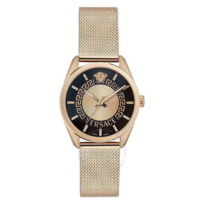 Versace, New V-Circle Quartz Black Dial Men's Watch