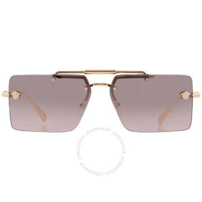 Versace, Pink Gradient Flash Mirror Rectangular Ladies Sunglasses
