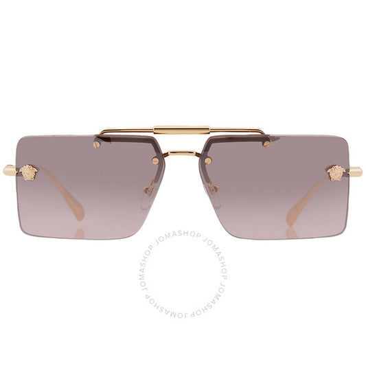 Versace, Pink Gradient Flash Mirror Rectangular Ladies Sunglasses