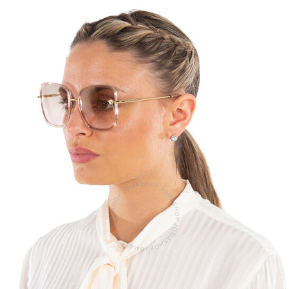 Versace, Pink Mirror Gradient Square Ladies Sunglasses