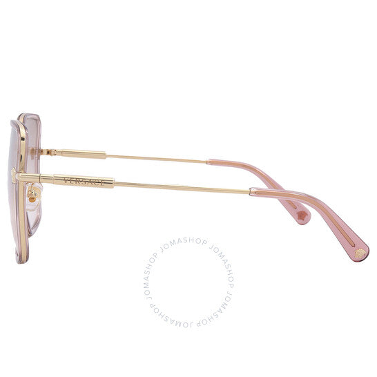 Versace, Pink Mirror Gradient Square Ladies Sunglasses