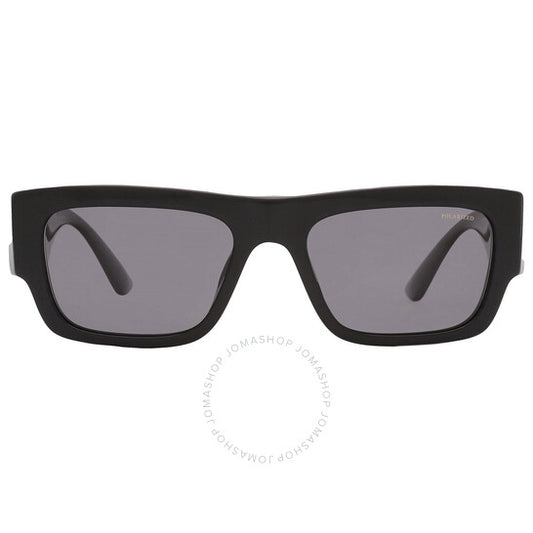 نظارة شمسية مستطيلة مستقطبة للرجال من فيرساتشي، رمادية داكنة