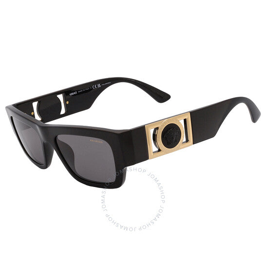 نظارة شمسية مستطيلة مستقطبة للرجال من فيرساتشي، رمادية داكنة