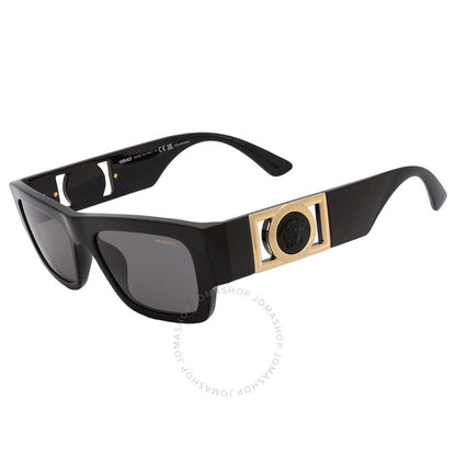 نظارة شمسية مستطيلة مستقطبة للرجال من فيرساتشي، رمادية داكنة