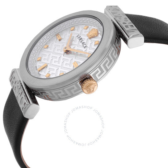 ساعة فيرساتشي ريجاليا كوارتز بمينا فضية للنساء