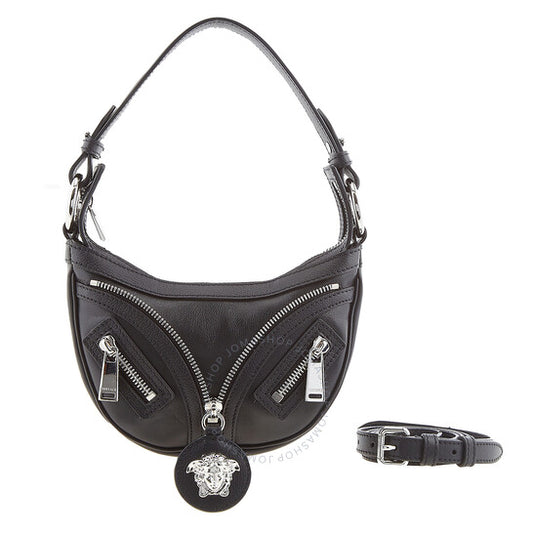 Versace, Repeat Mini Black Hobo Bag
