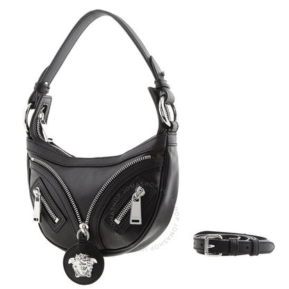 Versace, Repeat Mini Black Hobo Bag