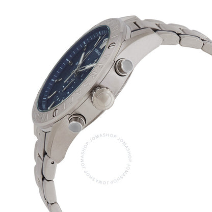 ساعة فيرساتشي V-Chrono كرونوغراف كوارتز للرجال بمينا أزرق