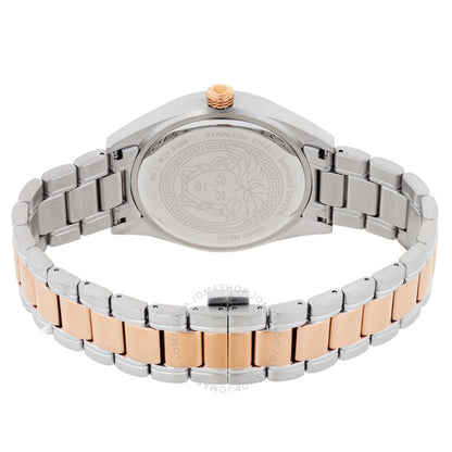 ساعة فيرساتشي V-Code GMT كوارتز للرجال بمينا أسود