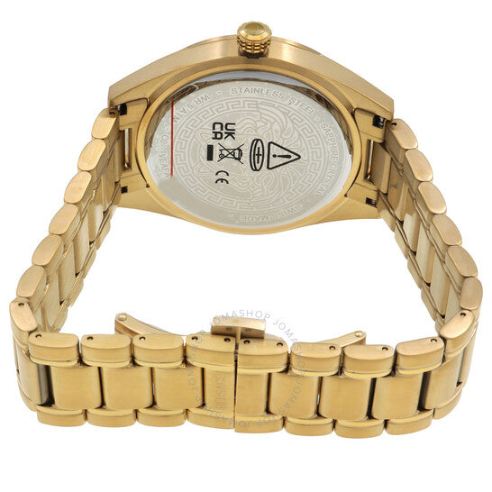 ساعة فيرساتشي V-Code GMT كوارتز للرجال بمينا أسود