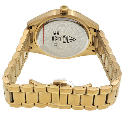 ساعة فيرساتشي V-Code GMT كوارتز للرجال بمينا أسود