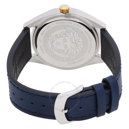 Versace, V-Code GMT Quartz Blue Dial Men's Watch