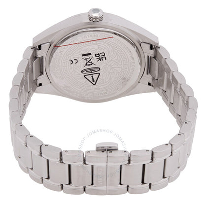 ساعة فيرساتشي V-Code GMT كوارتز للرجال بمينا أزرق